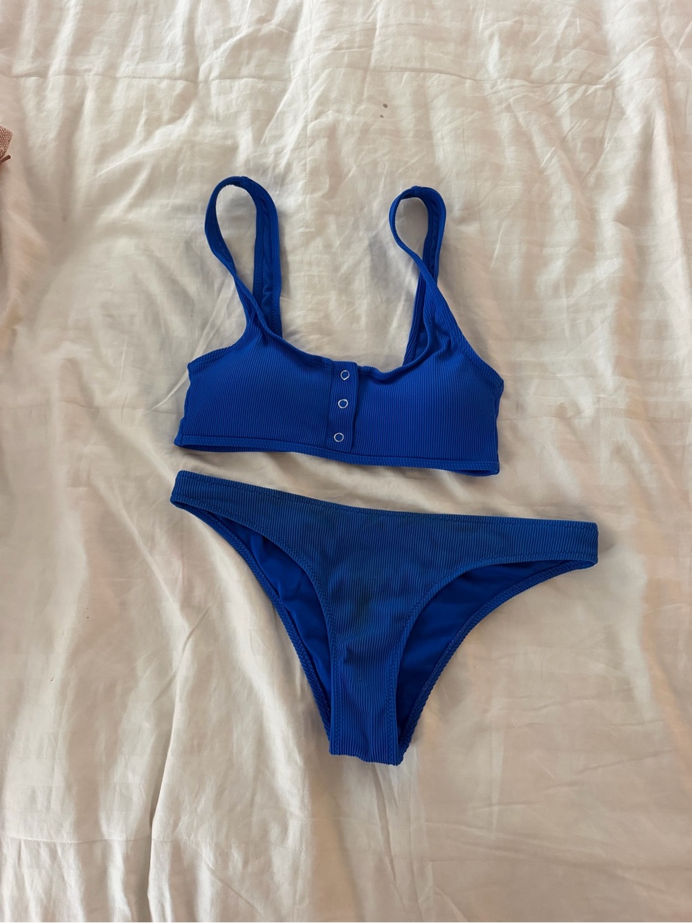 Ribbed Royal Blue Bikini Set